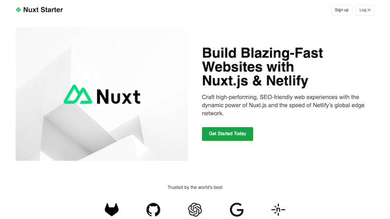 Next.js on Netlify platform starter preview